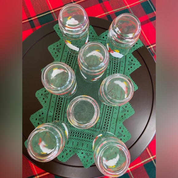 Indiana Glass Co Vintage 80s Set of 8 Christmas Goose 16 oz Decorated Glasses - Picture 12 of 16